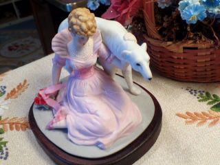 Art Deco Icart Lady & Borzoi Figurine 1914 Coursing