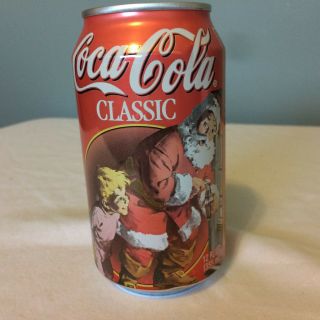 1997 Coca Cola Classic Christmas Holiday Can Full Coke Exp Aug 98