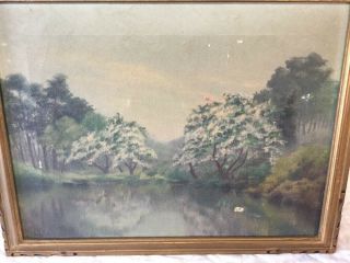 Antique Oil On Canvas Landscape Painting Eliot Candee Clark In Frame 2