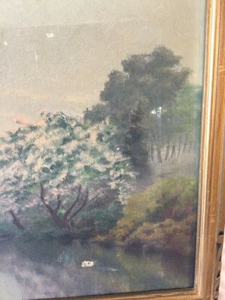 Antique Oil On Canvas Landscape Painting Eliot Candee Clark In Frame 5
