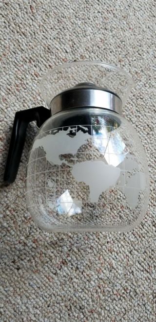NESTLE WORLD GLASS COFFEE POT/Triangle Trivet/ Set Of 8 WORLD MUGS 5