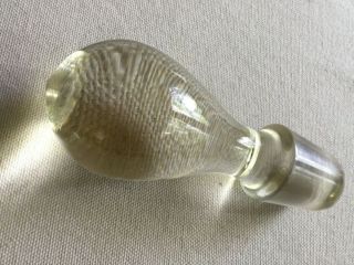 Vintage Mid Century Modern Solid Glass Crystal Bottle Decanter Stopper - 4 1/2 "