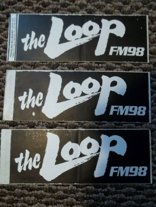 1982 The Loop Fm98 (3) Bumper Sticker Chicago Radio Station Mello Yello Ad