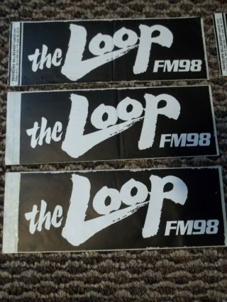 1982 the Loop FM98 (3) Bumper Sticker Chicago Radio Station Mello Yello Ad 2