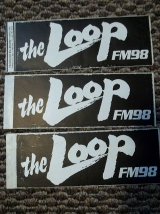1982 the Loop FM98 (3) Bumper Sticker Chicago Radio Station Mello Yello Ad 4