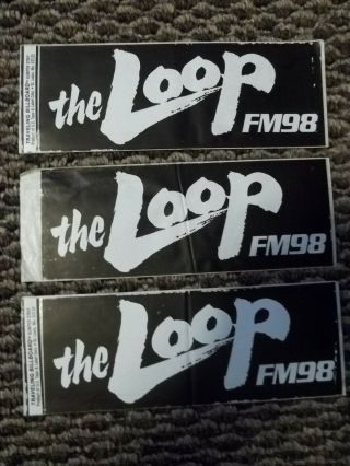 1982 the Loop FM98 (3) Bumper Sticker Chicago Radio Station Mello Yello Ad 5