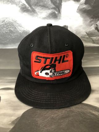 Vintage Stihl Chainsaw Black Snapback Truckers Hat Cap K - Products Usa