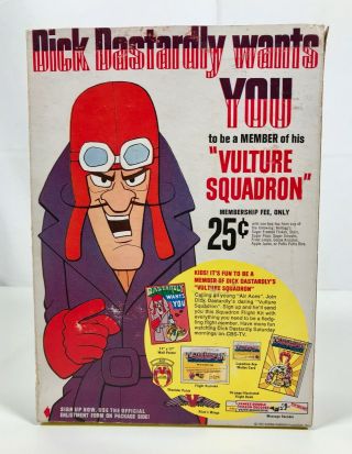 Vintage Kellogg ' s Sugar Pops Cereal Box Hanna Barbera Dick Dastardly Premium 5