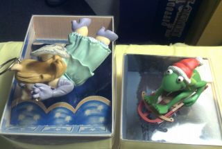 1981 Hallmark Keepsake Miss Piggy & Kermit the Frog Christmas Ornaments 2