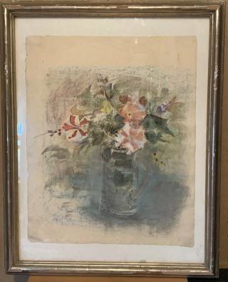 Watercolor & Pastel By Anne Poor,  Flowers In A Vase,  Graham Modern Pair
