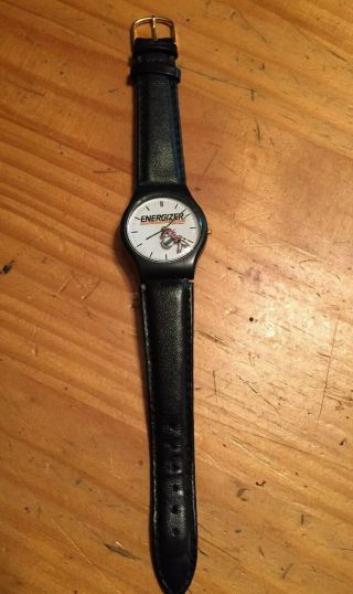 Vintage Energizer Bunny Watch With Leather Strap Needs Battery