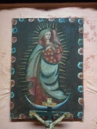 Early 18th Century Spanish Oil Painting - Mary Magdalene,  From Arizona Territory