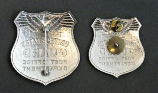 OBSOLETE POST OFFICE GUARD BADGE SET MATCHING NUMBERS 2