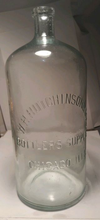 Antique W.  H.  Hutchinson And Son Syrup Bottle 13 1/2 " Tall 5 1/2 " Wide