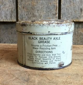 Vintage EN - AR - CO Motor Oil Black Beauty Axle Grease Tin Can Gas Service Station 2