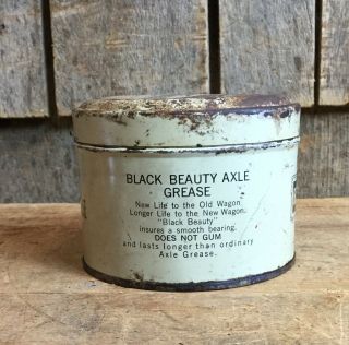 Vintage EN - AR - CO Motor Oil Black Beauty Axle Grease Tin Can Gas Service Station 7