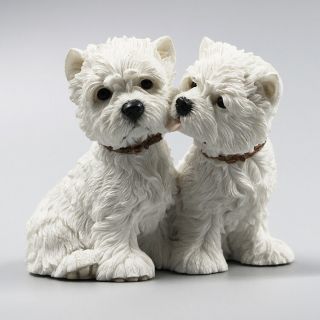 Resin Mini West Highland White Terrier Lovers Dog Hand Painted Model Statue