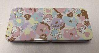 Sanrio Little Twin Stars Vintage Tin Pencil Case With Pen And Pencil W/ Eraser