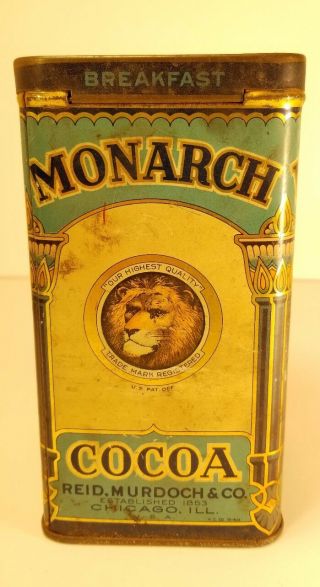Vintage Rare Monarch Cocoa Tin - Reid Murdoch & Company - Chicago,  Il