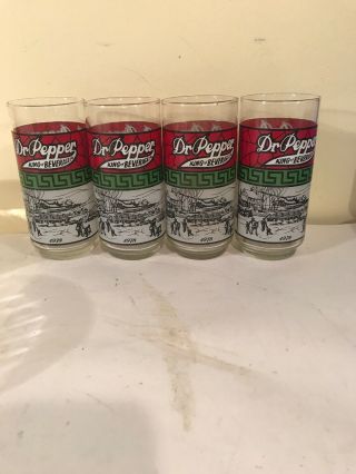 Vintage Dr.  Pepper Glasses Set Of 4 1978