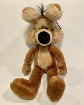 Warner Bros Looney Tunes Wile E.  Coyote Wylie 1990 Plush Yellow Eyes