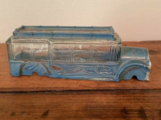 GREYHOUND BUS GLASS CANDY CONTAINER PAINT 2
