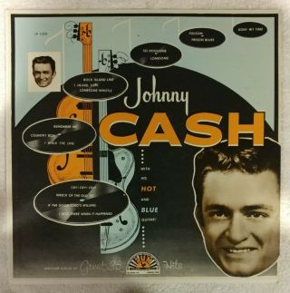 1956 Sun Records Johnny Cash With His Hot And Blue Guitar Vg,  /vg Mono Rare Vhtf