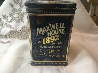 Vintage Maxwell House Tin Coffee Can 1892 1992 100 Year Anniversary 16oz