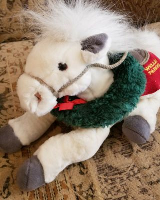 2003 Wells Fargo Grace White Horse Pony Wreath Christmas Xmas Plush Stuffed