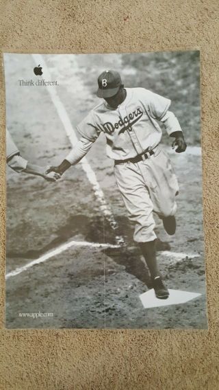 Rare Apple Computer Think Different Poster Laminated Jackie Robinson 24x36