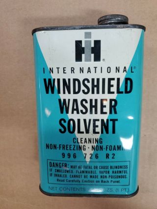 International Harvester Windshield Washer Solvent 16 Ounce Tin Can