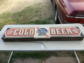 Pabst Best Beer Sign 48inchs Long By 9 - 3/4 Wide Has Some Rust On The Back / Side