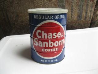 Chase & Sanborn 32 Oz.  Regular Grind Coffee Tin With Lid