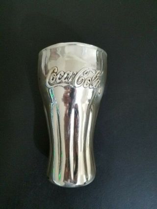 Coca Cola Silver Color Alloy Cup with Cherry Wood Base 4