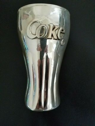 Coca Cola Silver Color Alloy Cup with Cherry Wood Base 5