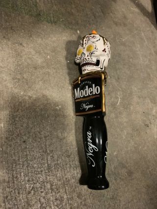 Modelo Negra Cerveza Sugar Skull Day Of The Dead Beer Tap Handle