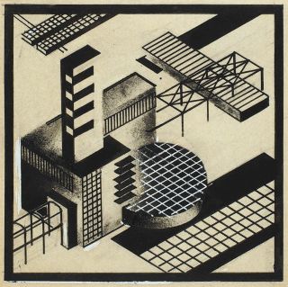 Yakov Chernikhov.  Composition From The Cycle “architectural Miniatures”.  1920s