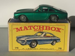 Matchbox Lesney 75 B3? Ferrari Berlinetta - Spoked Wheels W Orig Type E2 Box