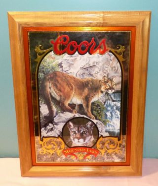 Coors Beer Mirror - Mountain Lion Nature Series No.  3 Susan Shea