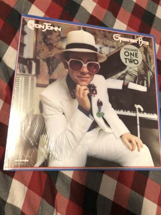 Elton John Greatest Hits Volumes One And Two Lp Vinyl Record Album Shrink - Ex
