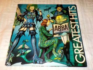 Abba Greatest Hits Norway Orig Polar Lp Psychedelic Sleeve 1975