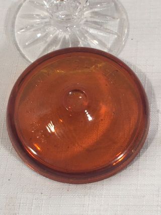 Antique Amber Globe Fruit Jar Lid Glass Patented May 25 1886 5