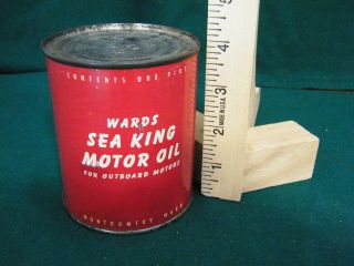 Vintage Rare Wards Sea King 50/1 Outboard Boat Motor Oil Can Empt 16oz 2 Cycle