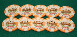$10,  000 Pro Vegas Casino Chips Poker Chips 11.  5 Grams Qty: 10