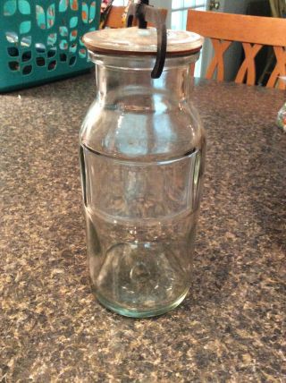 Vintage Wheaton Apothecary Large Glass Jar With Lid And Screw Clamp