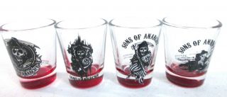 Sons Of Anarchy Shot Glasses Set Of 4 Red Bottom Shot Glass Set 2937 []