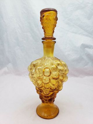 Vintage Amber Glass Grape Bunch Shaped Wine Bottle