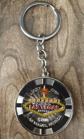 Welcome To Fabulous Las Vegas High Roller Casino $100 Poker Chip Key Chain