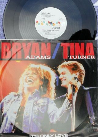 Bryan Adams & Tina Turner Orig Oz Promo Ps 12 It’s Only Love Ex ’85 A&m Pop Rock