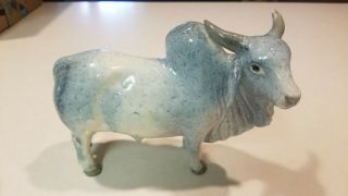 Ceramic Brahma Bull Figurine Signed
